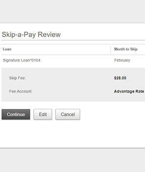 Step Four Skip a Pay