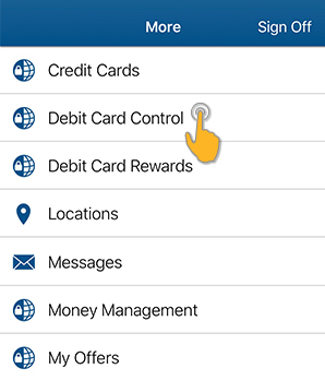 Step One Debit Card Control App
