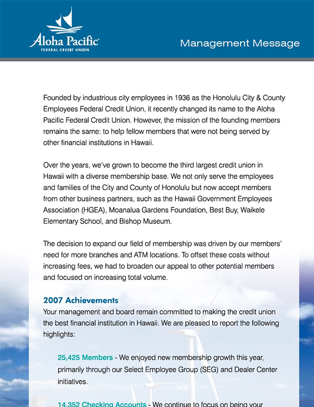 2007 Annual Report Cover